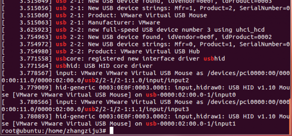 这是 用dmesg | grep usb命令查看的结果