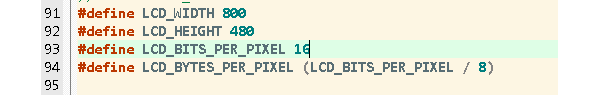 LCD_BITS_PER_PIXEL由8改为 16